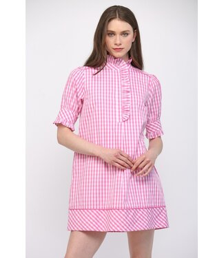 Fate Lila Pink Gingham Dress