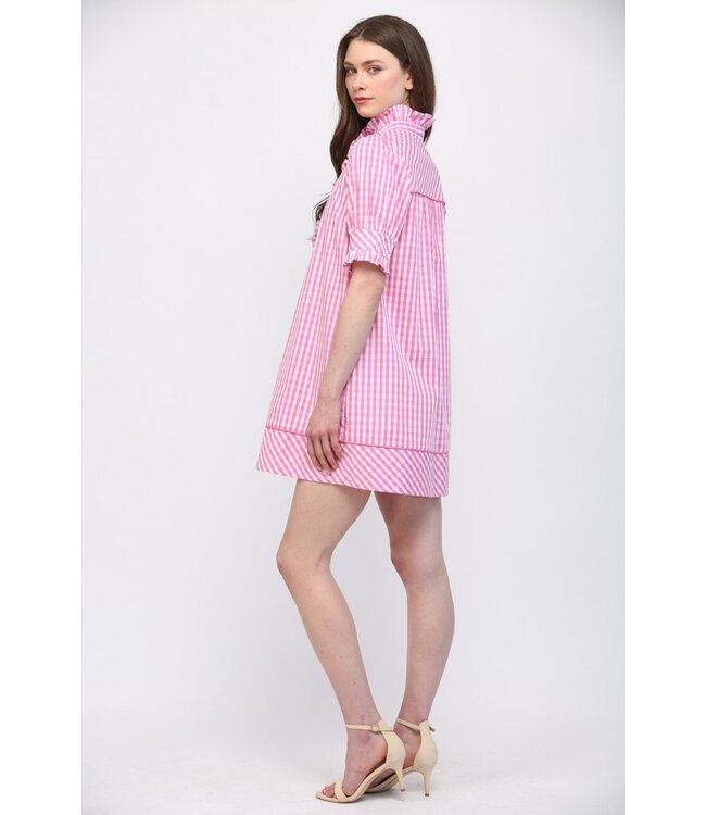 Lila Pink Gingham Dress