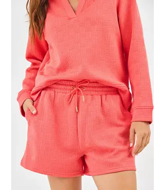 Lindsay Coral Jacquard Shorts