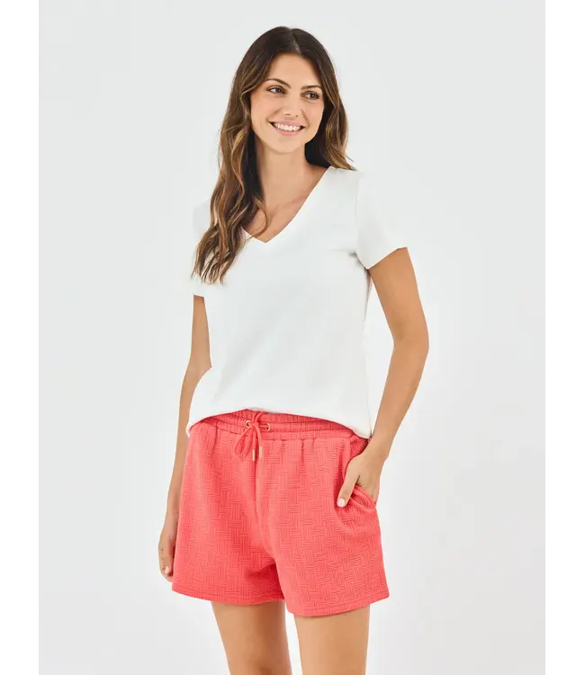 Lindsay Coral Jacquard Shorts