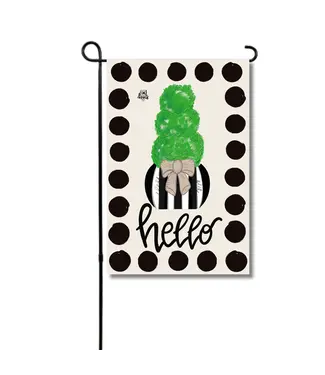 DK Designs Georgia Black & White Topiary Garden Glam Flag