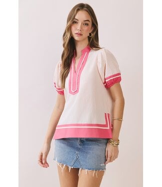TCEC Deloris Pink Striped Top