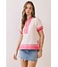 Deloris Pink Striped Top