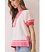 Deloris Pink Striped Top