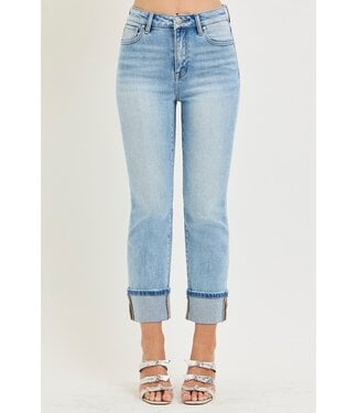 Risen Lindy Light Straight Cuffed Jeans