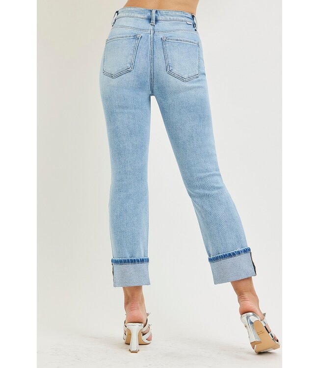 Lindy Light Risen Straight Cuffed Jeans