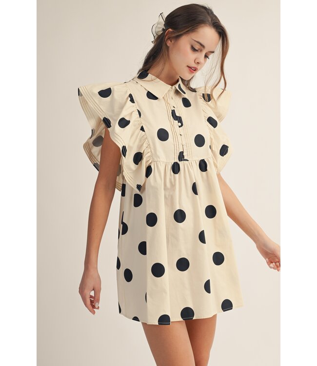 Andrea Ivory Polka Dot Dress
