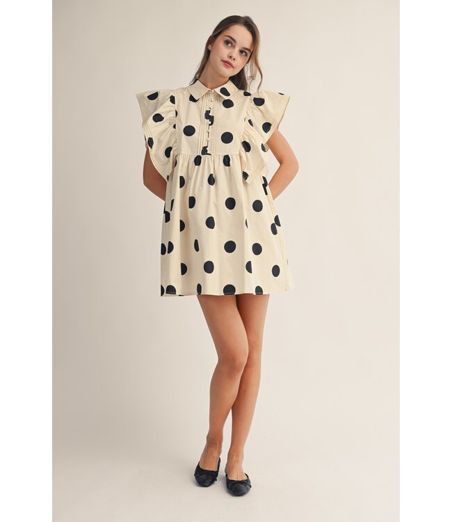 Andrea Ivory Polka Dot Dress