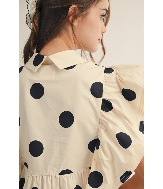 Andrea Ivory Polka Dot Dress