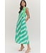 Annie Mint Striped One-Shoulder Midi Dress