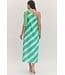 Annie Mint Striped One-Shoulder Midi Dress