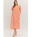 Beth Orange Animal Midi Dress