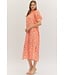 Beth Orange Animal Midi Dress