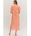 Beth Orange Animal Midi Dress