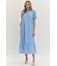 Grace Blue Eyelet Midi Dress