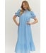 Grace Blue Eyelet Midi Dress
