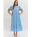 Grace Blue Eyelet Midi Dress