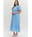 Grace Blue Eyelet Midi Dress