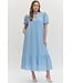 Grace Blue Eyelet Midi Dress
