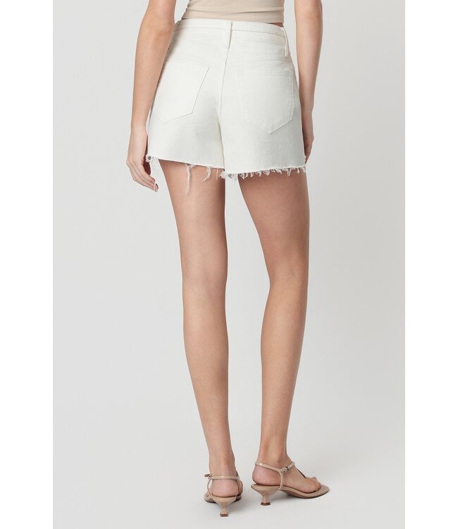 Claire White Vervet High Rise Mom Shorts