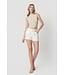 Claire White Vervet High Rise Mom Shorts