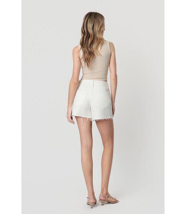 Claire White Vervet High Rise Mom Shorts