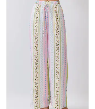 TCEC Paisly Pink Floral Wide Leg Pants