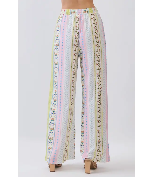 Paisly Pink Floral Wide Leg Pants