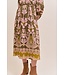 Gail Olive Green Floral Midi Dress