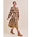 Gail Olive Green Floral Midi Dress