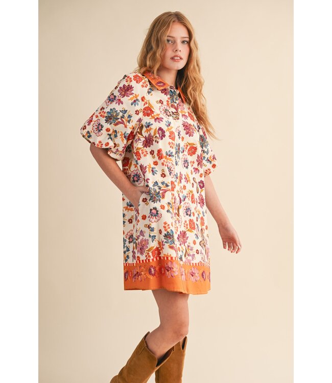Sara Ivory Floral Dress