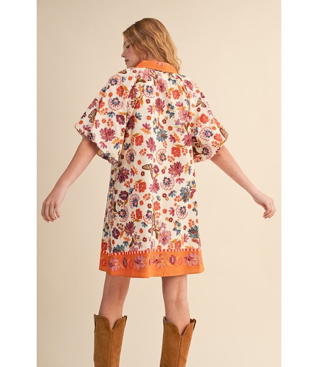 Sara Ivory Floral Dress