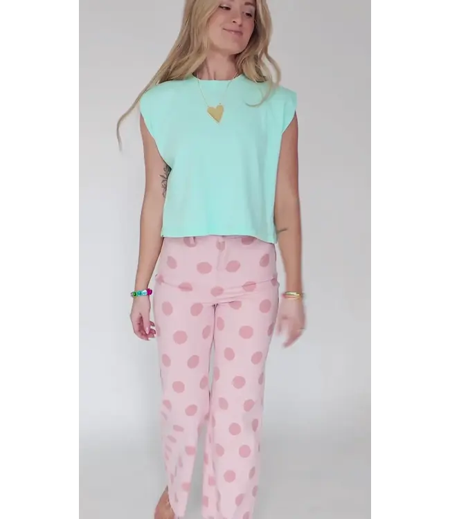 Dottie Blush Polka Dot Pants