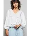 Iris White Floral Shirring Knit Top