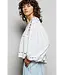 Iris White Floral Shirring Knit Top