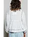 Iris White Floral Shirring Knit Top