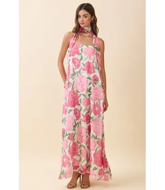 TCEC Kendra Pink Floral Maxi Dress