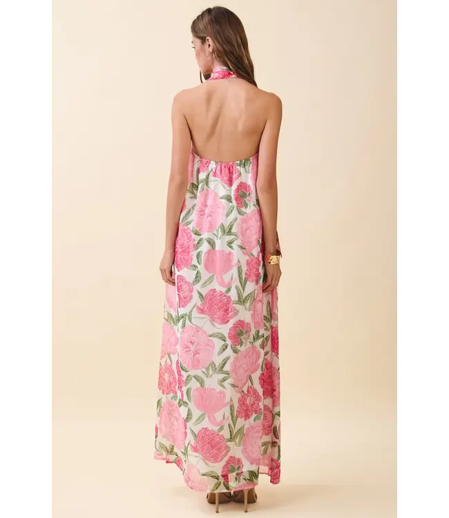 Kendra Pink Floral Maxi Dress