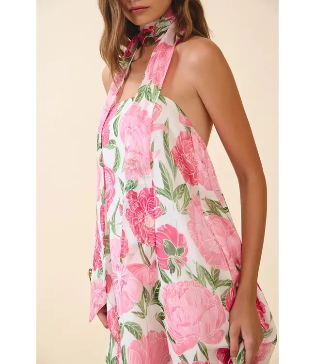 Kendra Pink Floral Maxi Dress