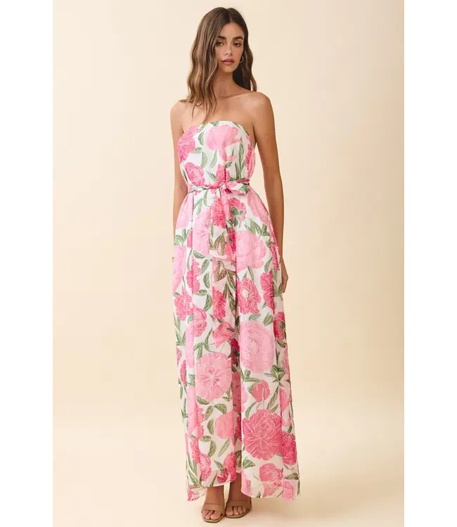 Kendra Pink Floral Maxi Dress