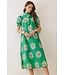 Glenda Green Floral Midi Dress