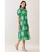 Glenda Green Floral Midi Dress