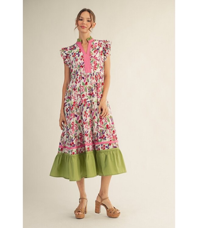 Britney Berry Floral Midi Dress