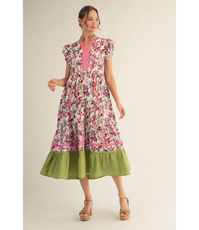 Britney Berry Floral Midi Dress