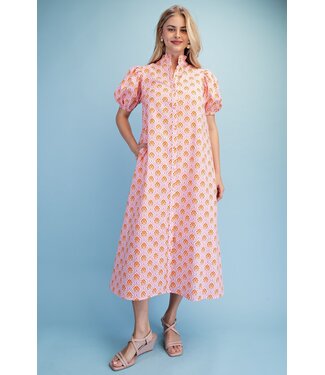 Gigio April Pink Midi Dress