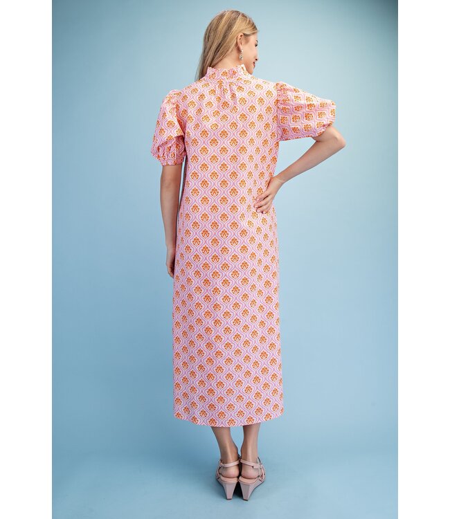 April Pink Midi Dress