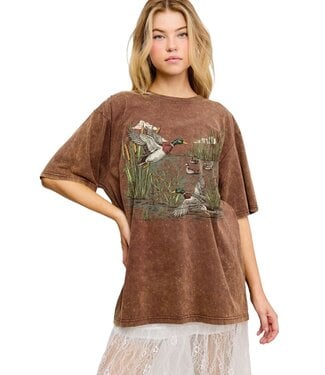 Zutter Carly Brown  Mallard Ducks Vintage Tee