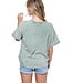 Zara Green Cheetahs Retro Stripe Tee
