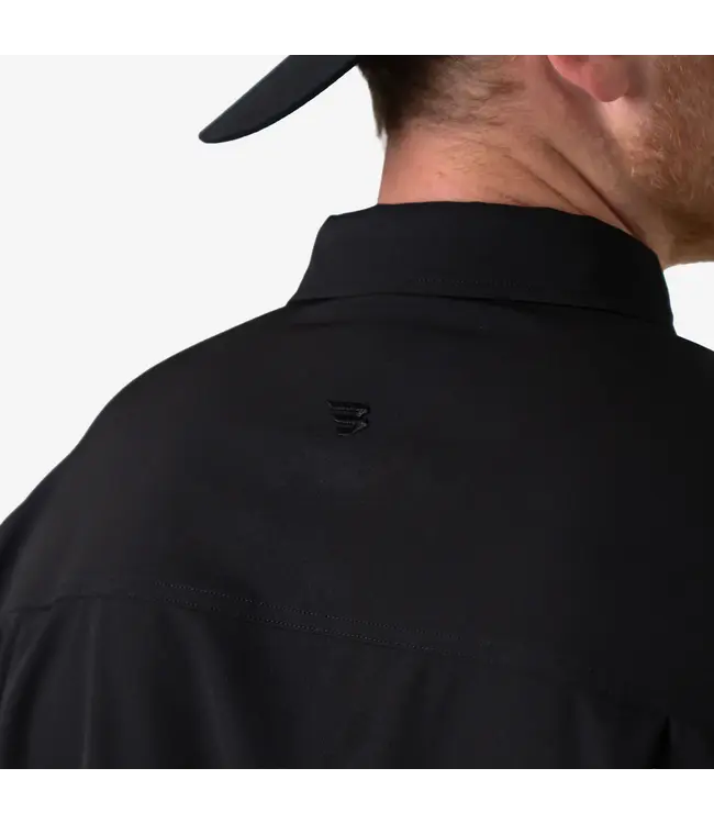 Heather Black Performance Button Up