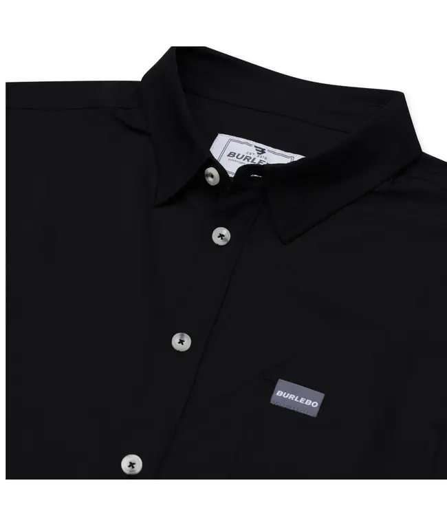 Heather Black Performance Button Up